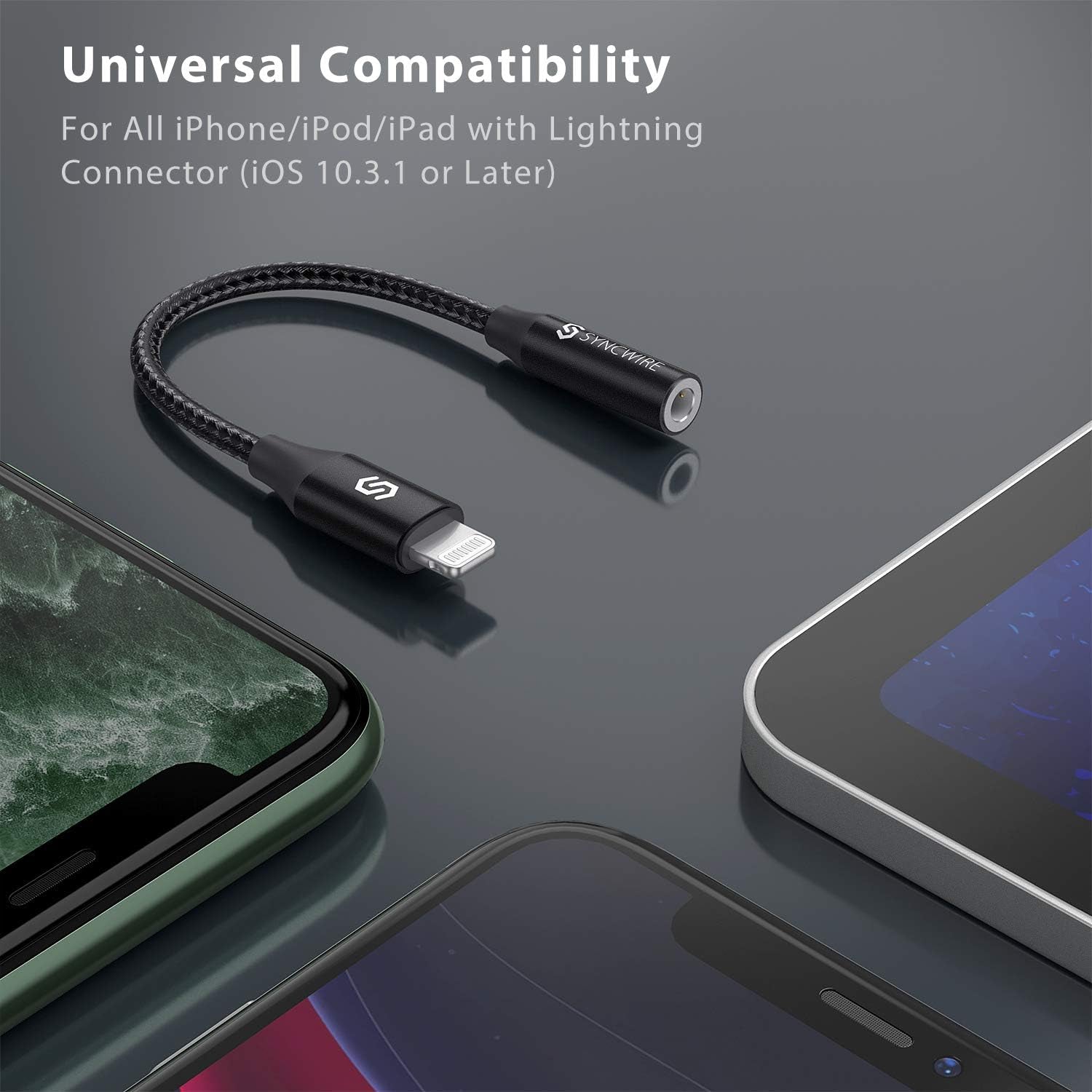 [Apple MFI Certified] Iphone Headphone Adapter,  Iphone Aux Jack Adapter, Lightning to 3.5Mm Dongle for Iphone 14/13/12/11 Pro Max/Pro/Plus/Mini/Xr/Xs/8/7 Plus-Black